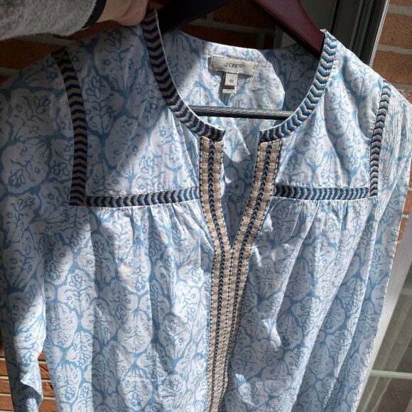 Oversized J Crew Embroidered Cotton Tunic - Size 00 - Picture 12 of 13